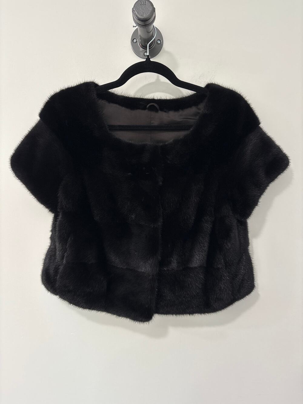 Saga Furs Black Mink Cropped Coat Size S
